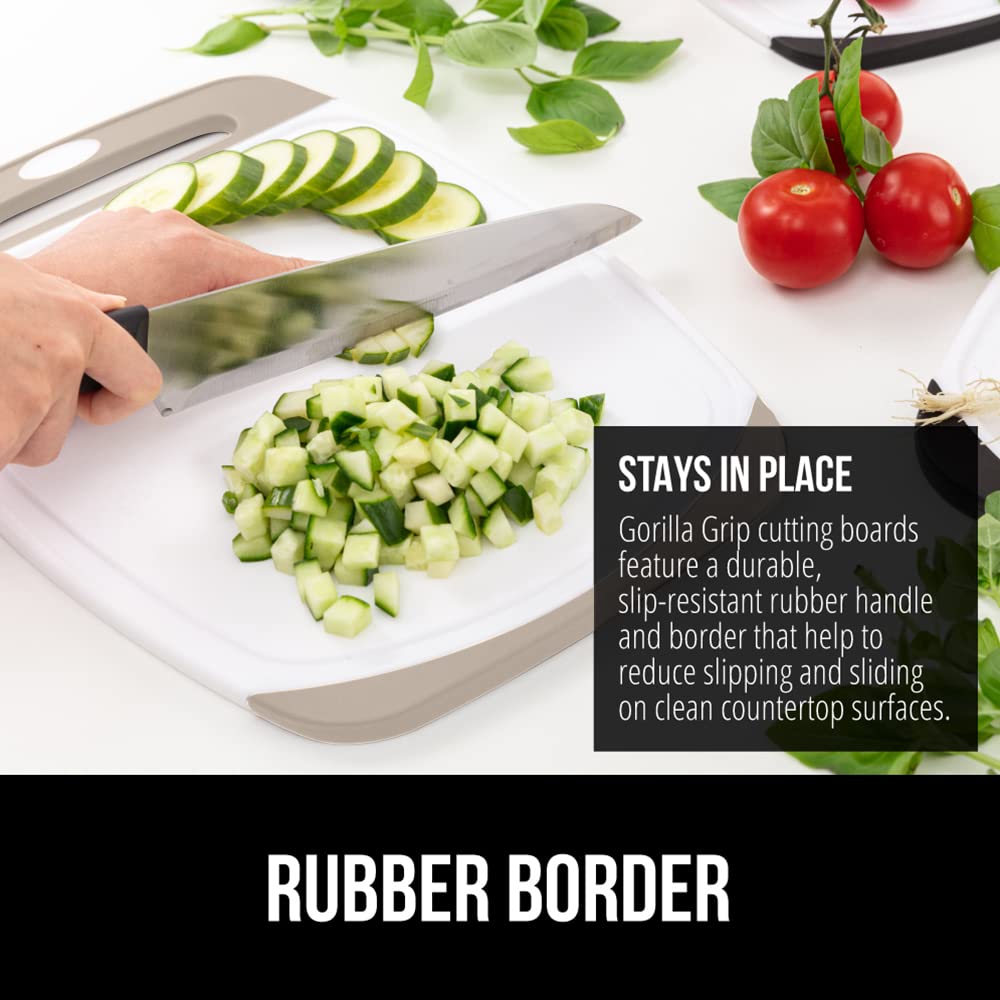 Gorilla Grip slip-resistant border and handles – secure stability during prep