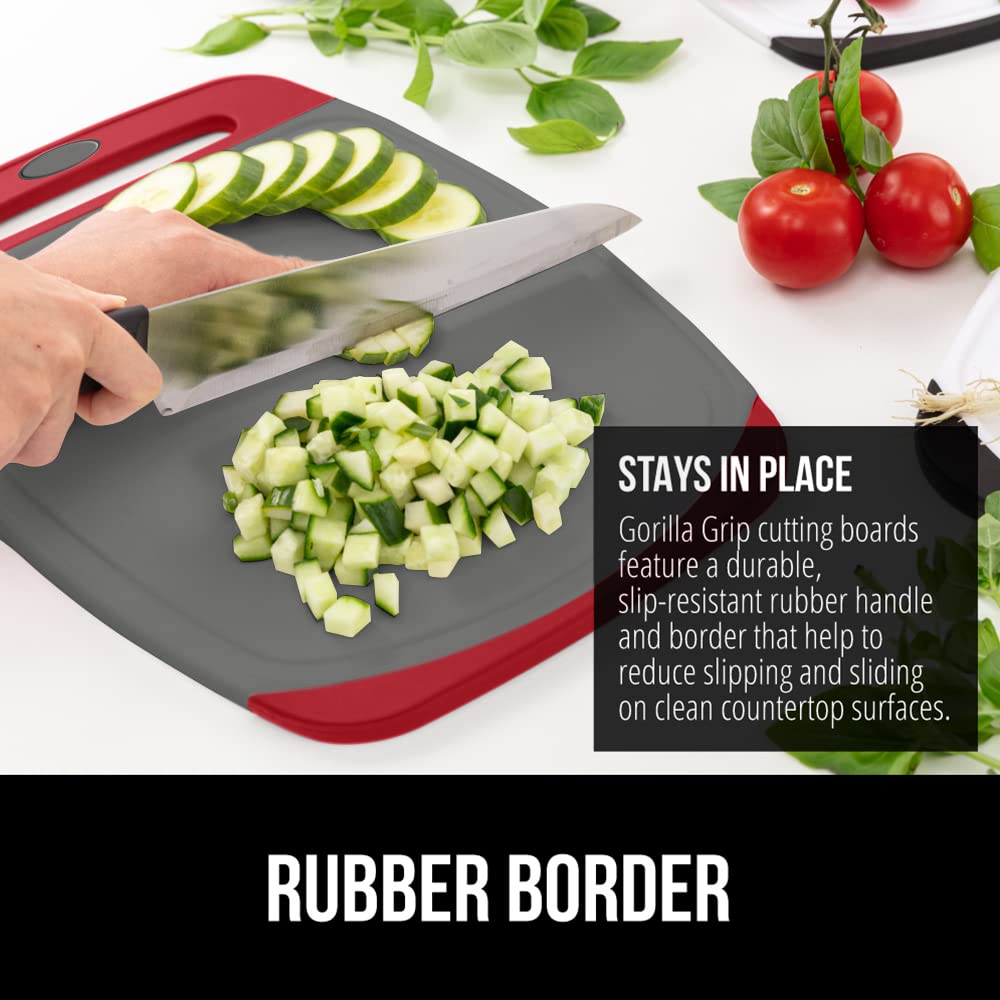 Gorilla Grip board with slip-resistant border for stable countertop prep.
