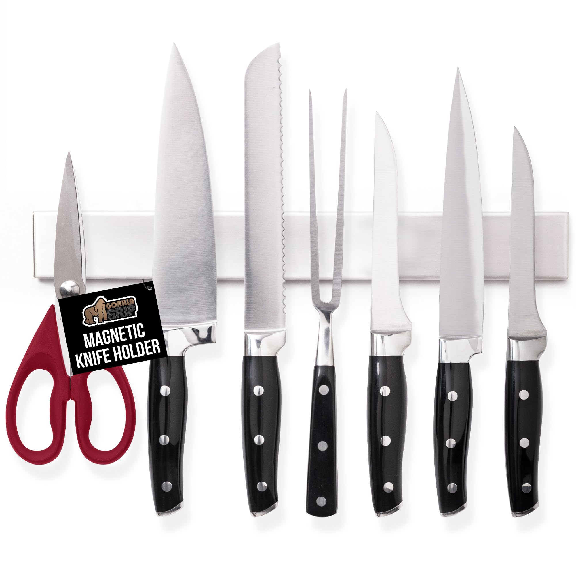 GORILLA GRIP knife holder on wall provides quick access to knives