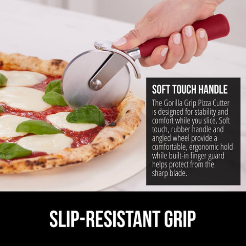 Gorilla Grip thumb guard protects fingers during slicing.