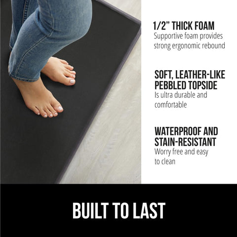 GORILLA GRIP two-pack mats 17x48 top view shows extended standing area.