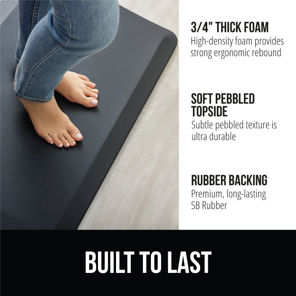 GORILLA GRIP waterproof top surface close-up showing stain resistance and easy cleanup.