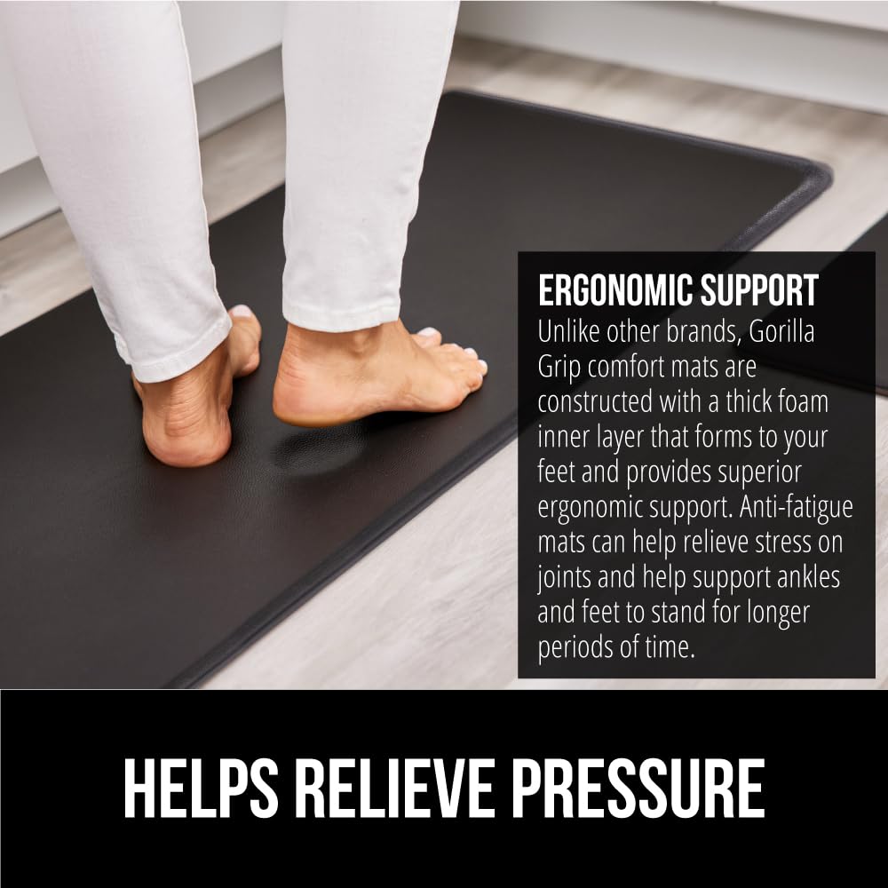 GORILLA GRIP waterproof top surface resists spills and makes cleaning easy.