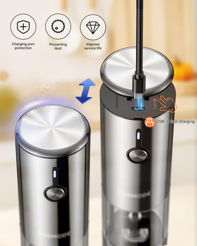 GORMODE grinder in use with one-handed operation during cooking.