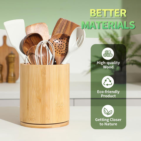Gorsent rotating utensil holder enables easy access during cooking.