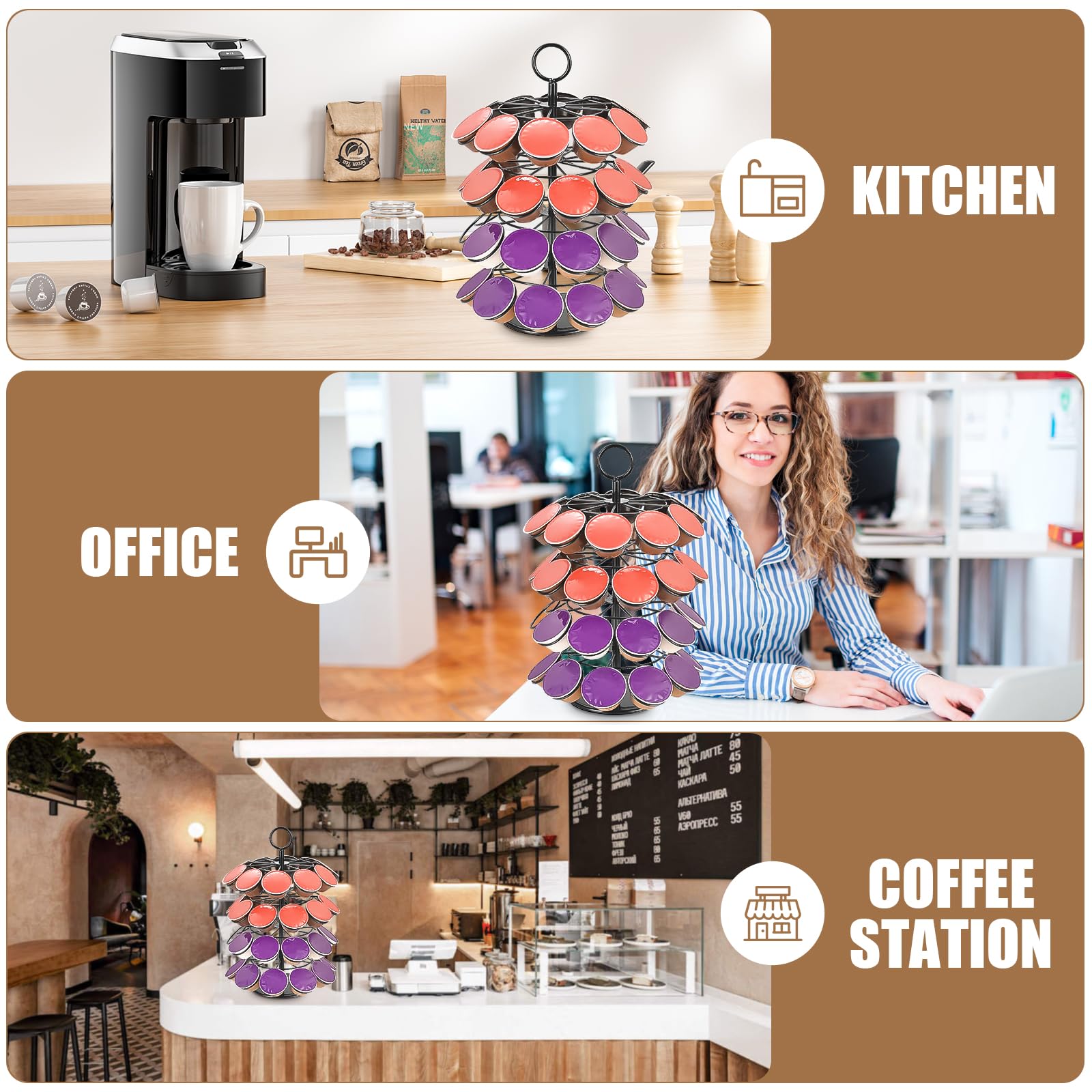 Gosemai K-Cups compatibility in a compact, organized stand.