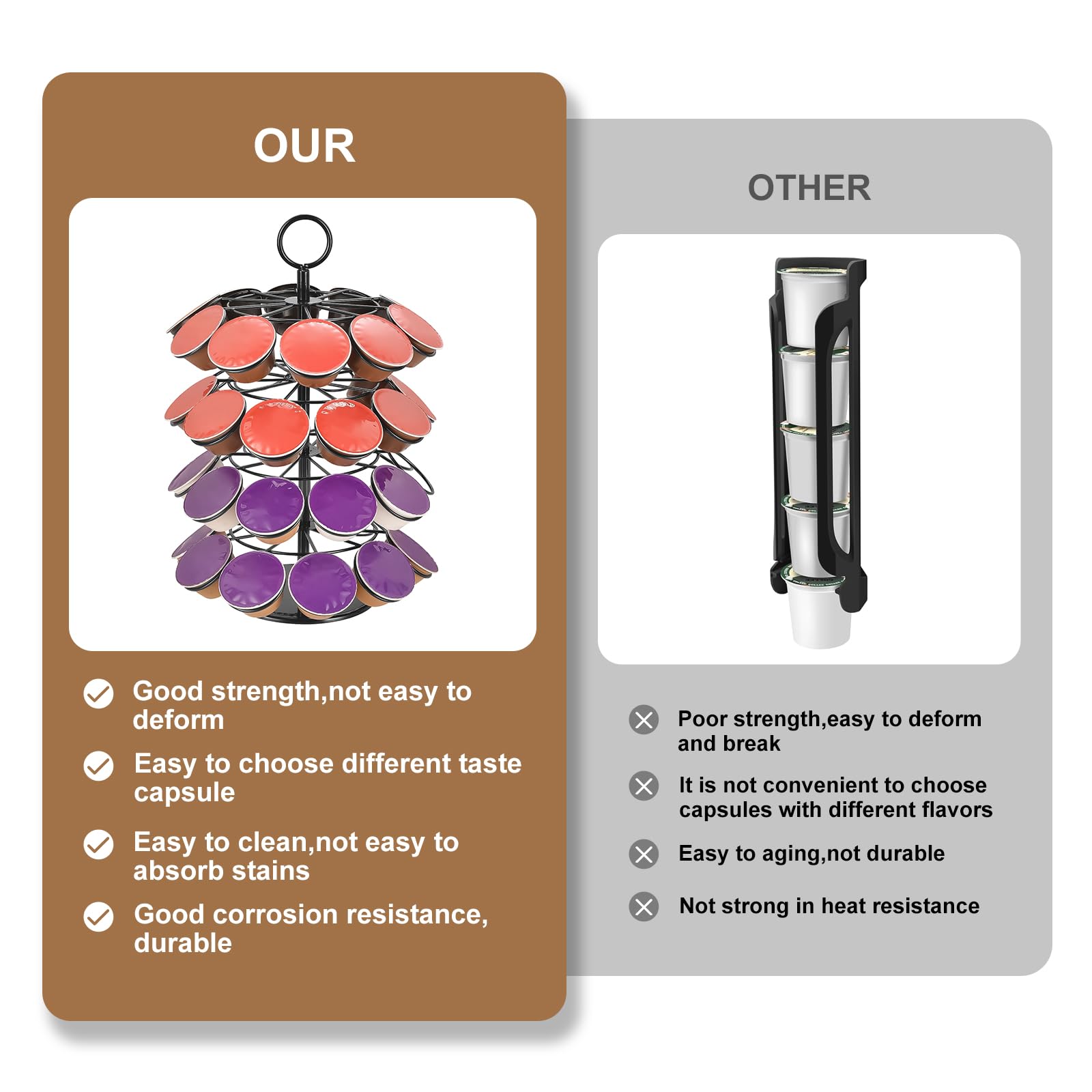 Gosemai metal finish highlights sturdy construction.