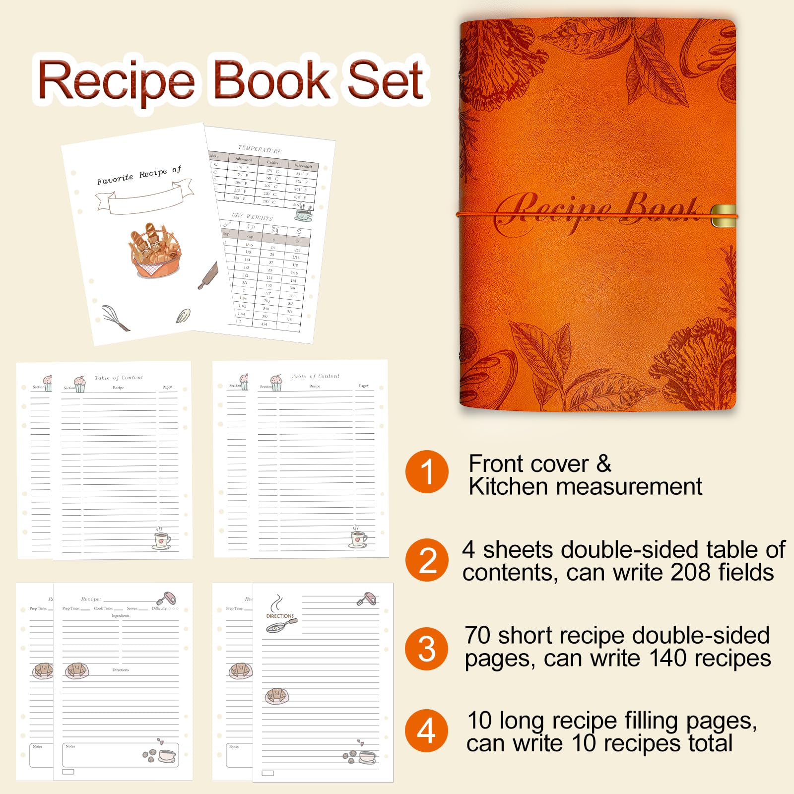 GoShambar A5 format 6.5x9.0 inches journal for portable kitchen organization.
