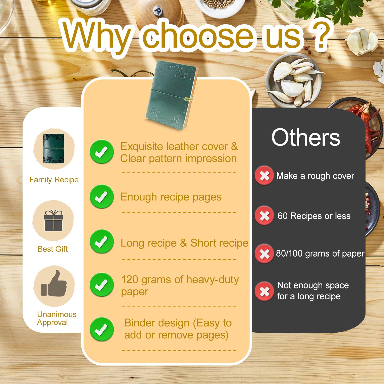 GoShambar A5 format layout organizes short and long recipes.