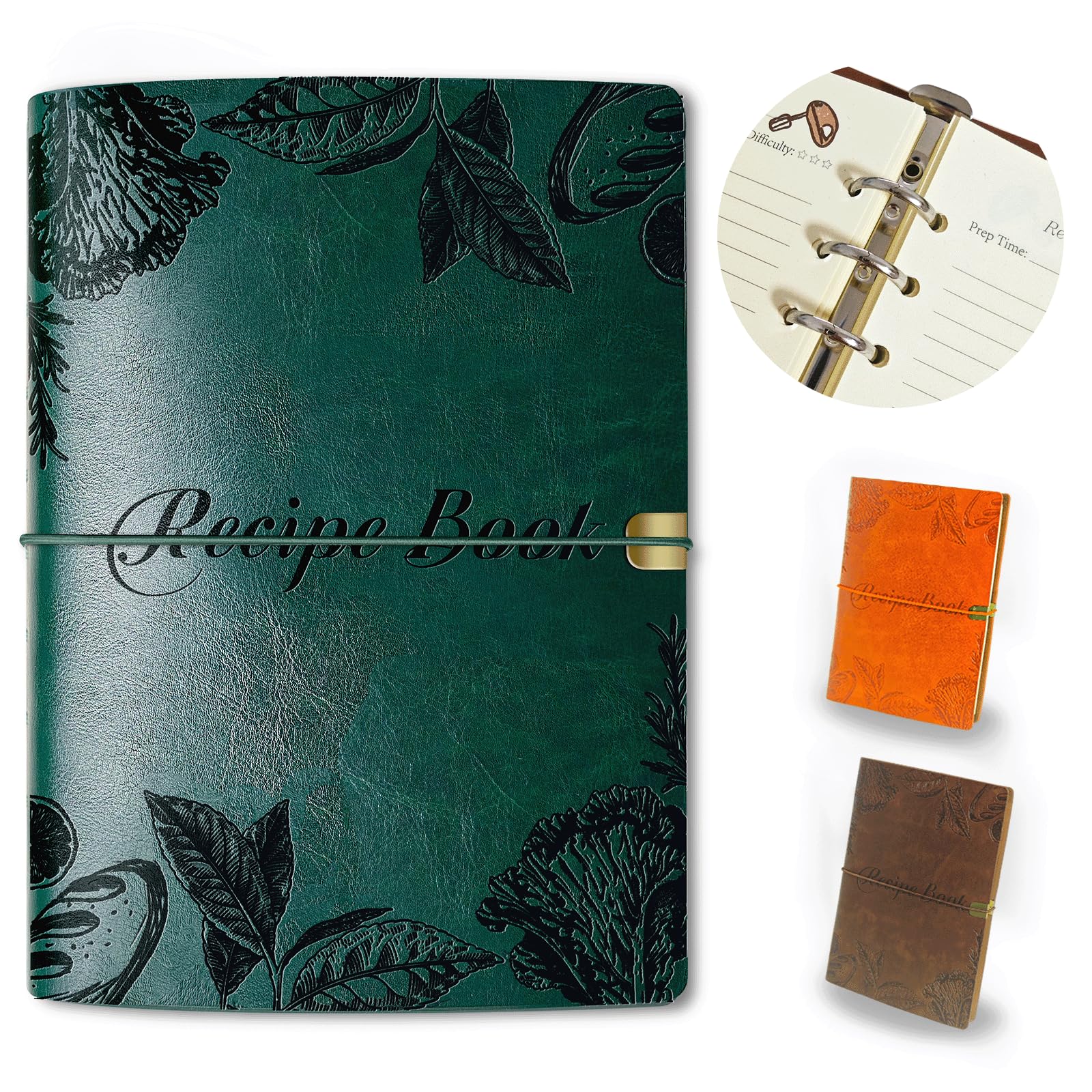 GoShambar blank recipe book cover with spill-resistant leather finish.