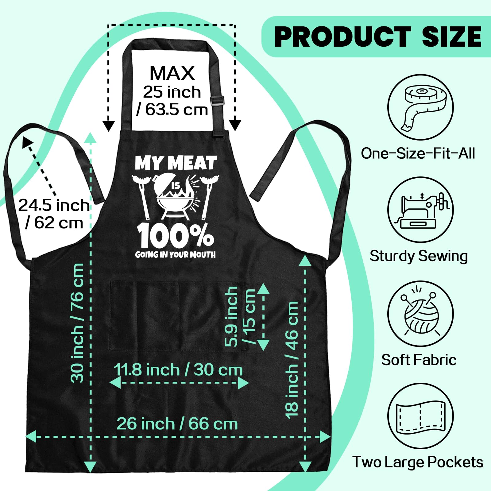 GOSJINNK apron with adjustable neck strap for comfortable long cooks