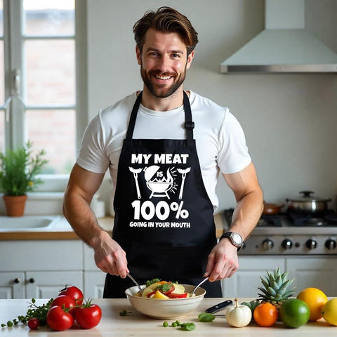 GOSJINNK black apron suitable for daily use in kitchen and outdoors