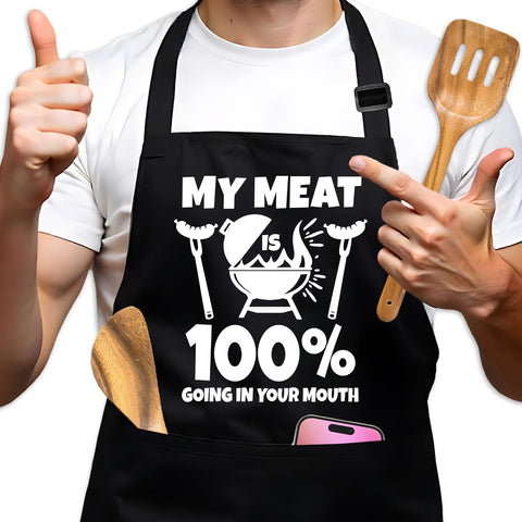 GOSJINNK funny apron front view, bold kitchen humor for casual grilling sessions