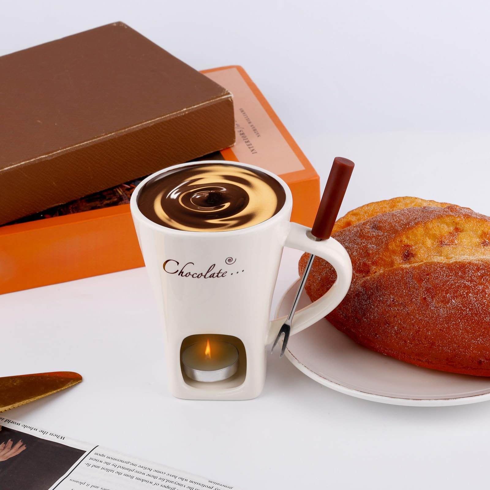 Gosknor stainless steel fondue fork for dipping.