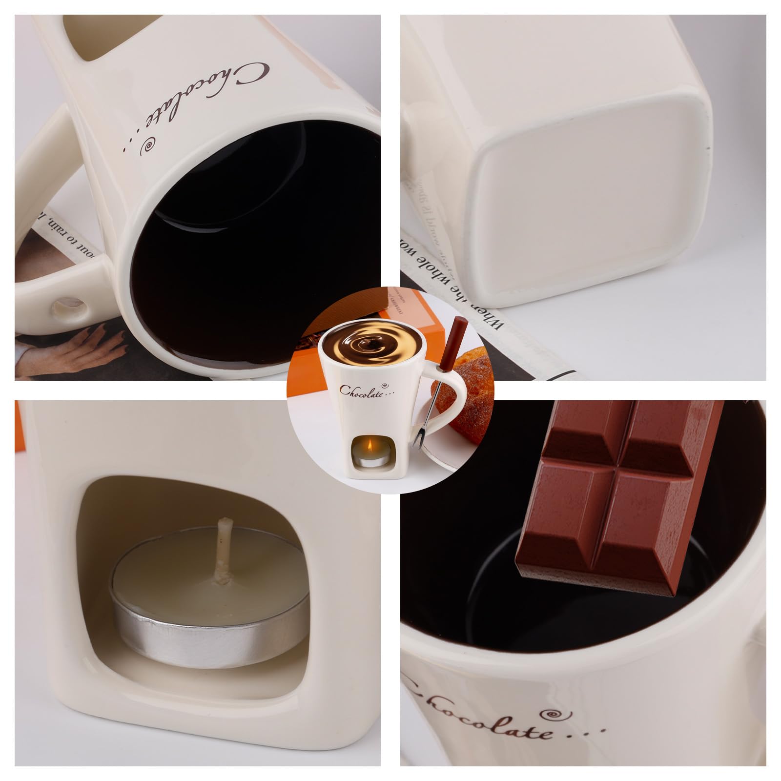 Gosknor tealight candle included to heat melted chocolate.
