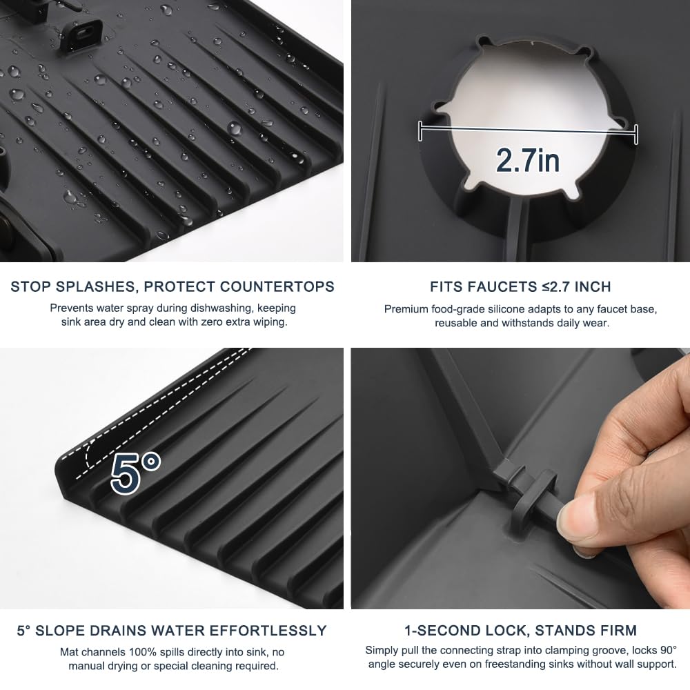 Gosmol water drain-friendly silicone mat dries quickly after use.