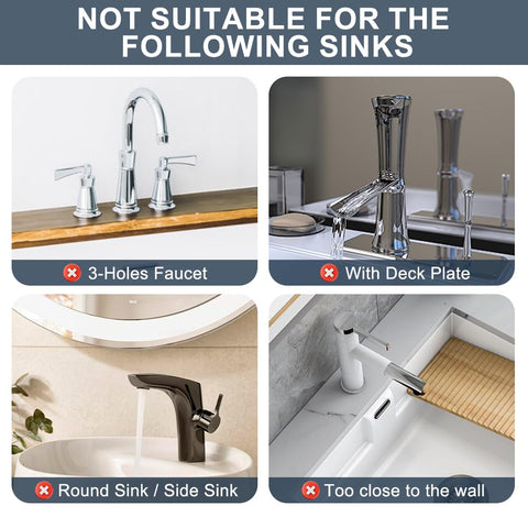 Gosmol wrap-around faucet mat provides 360-degree protection around the base.
