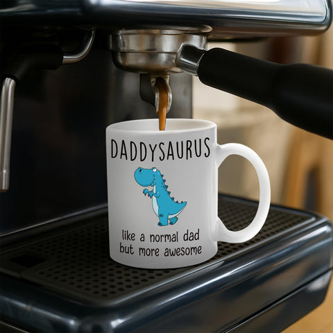 Gossby DADDYSAURUS ceramic mug on a clean surface