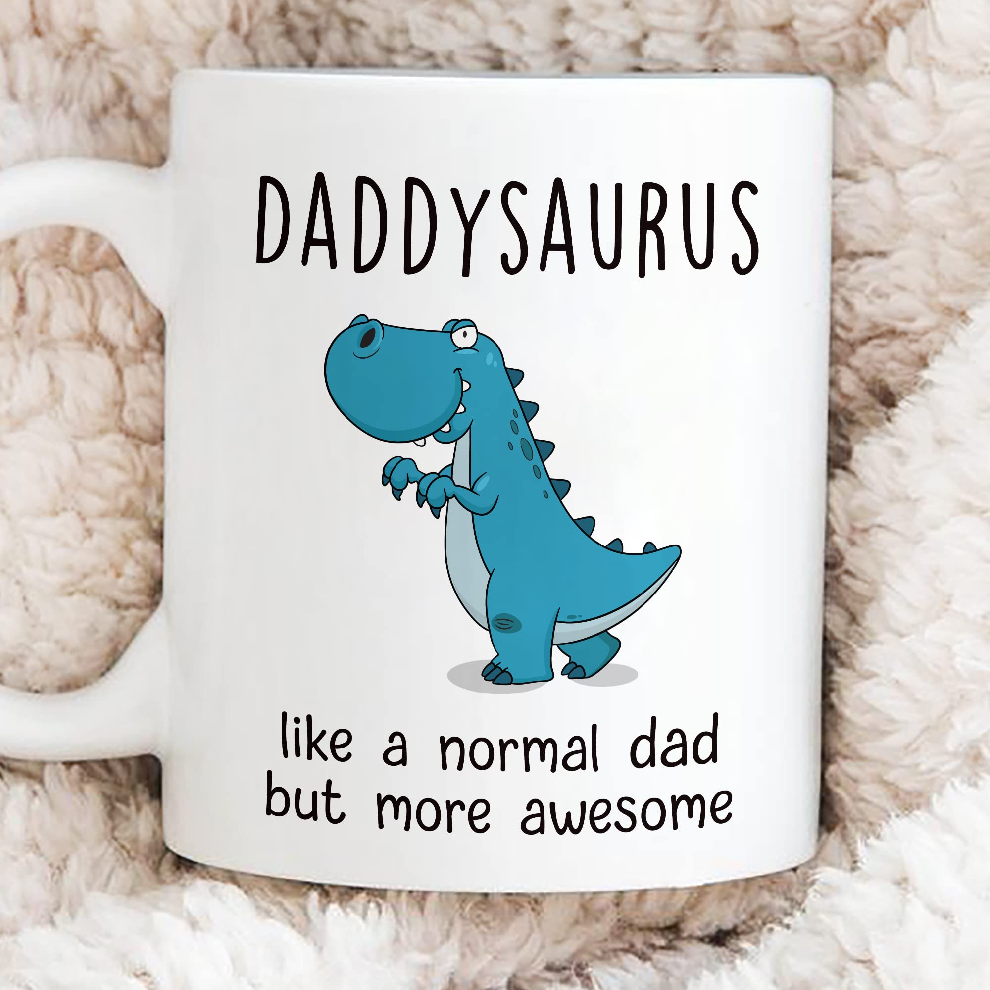 Side profile of the Gossby DADDYSAURUS mug with comfortable C-shaped handle