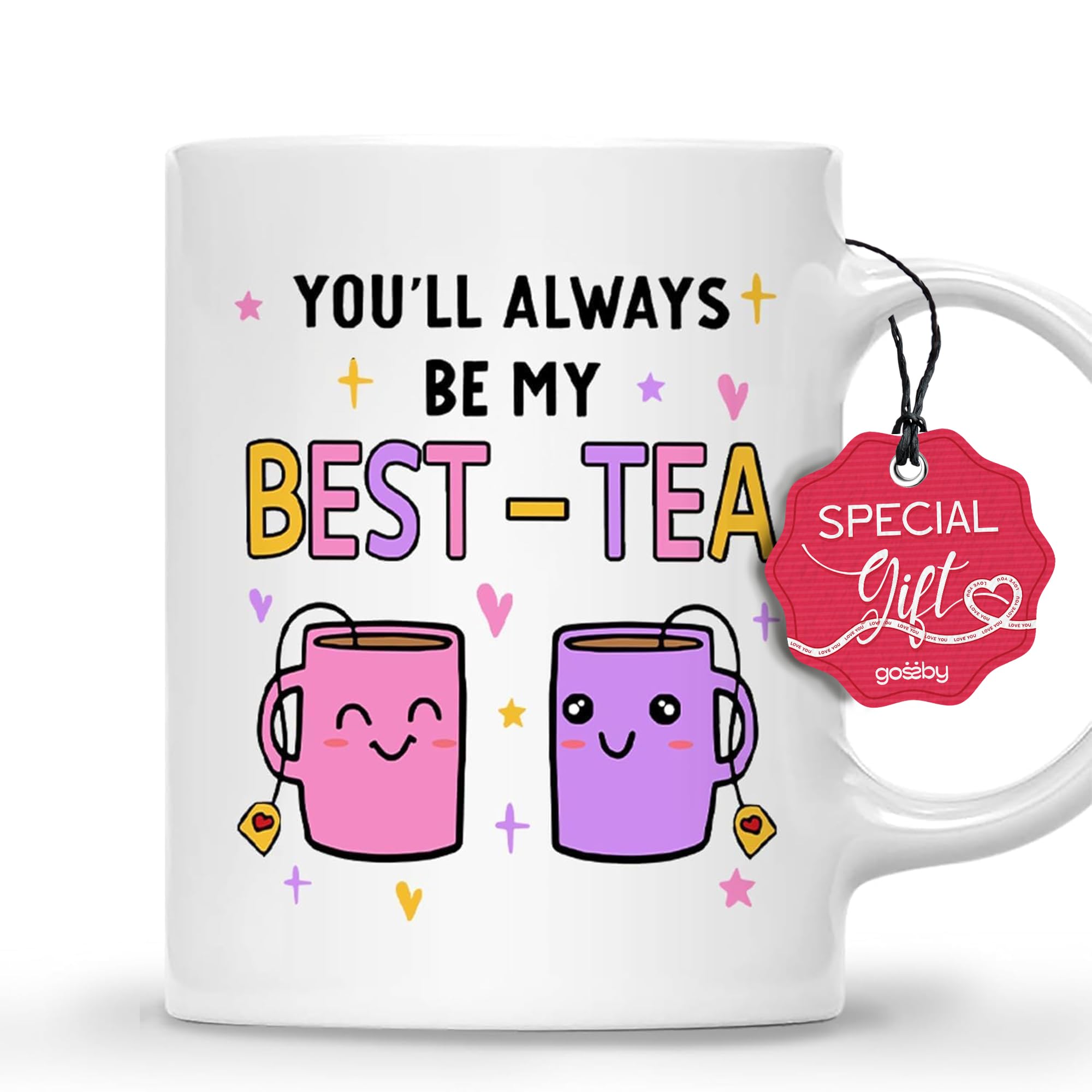 Gossby Friend Coffee Mug front inscription, ideal for daily rituals with your best friend