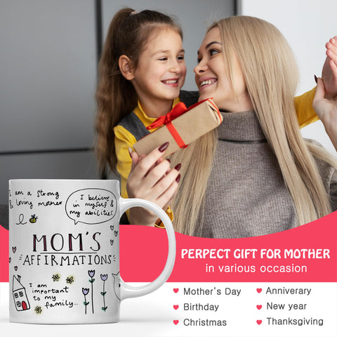 Gossby Mom Affirmation Mug perfect for daily coffee or tea.