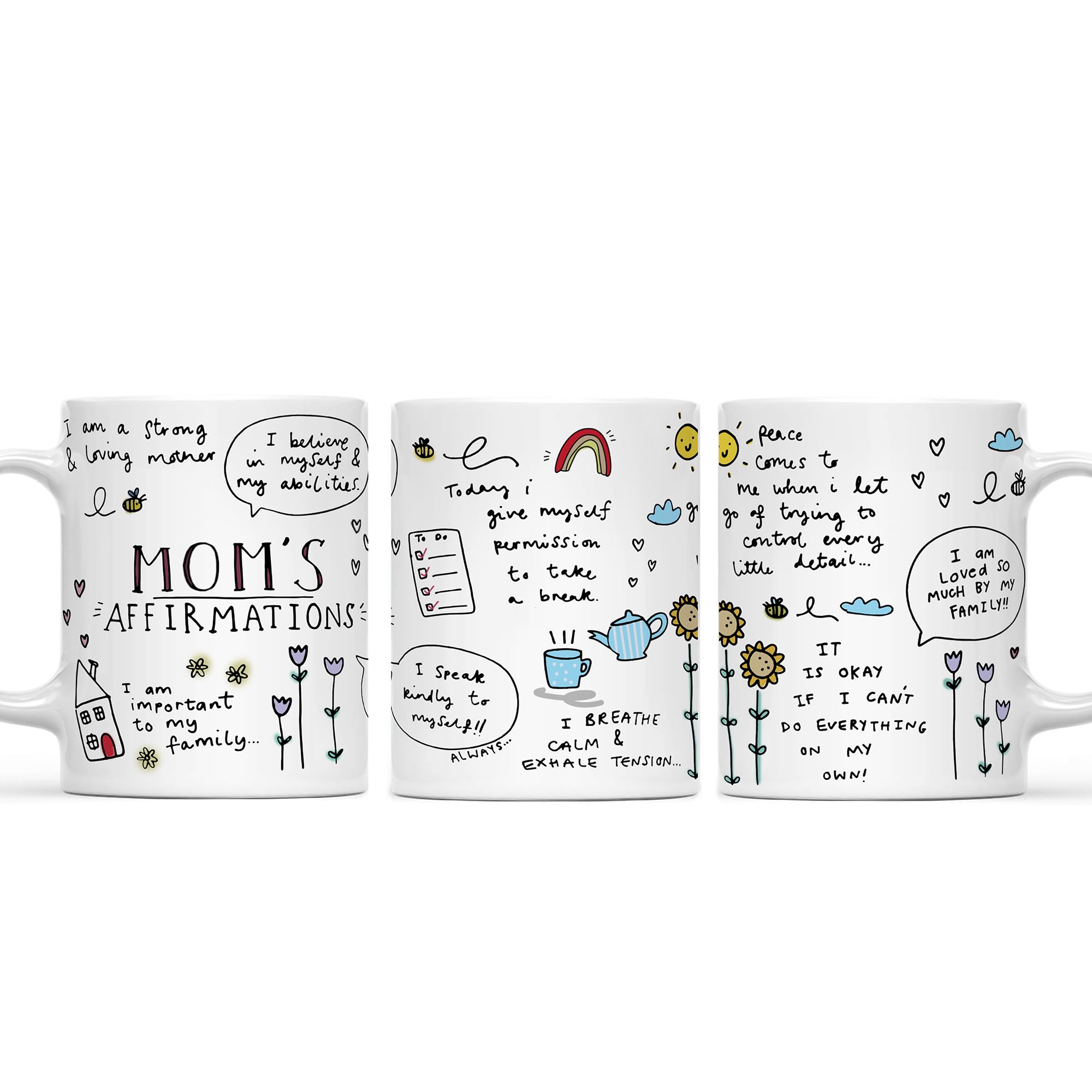 Gossby Mom Affirmation Mug microwave-safe for quick reheats.