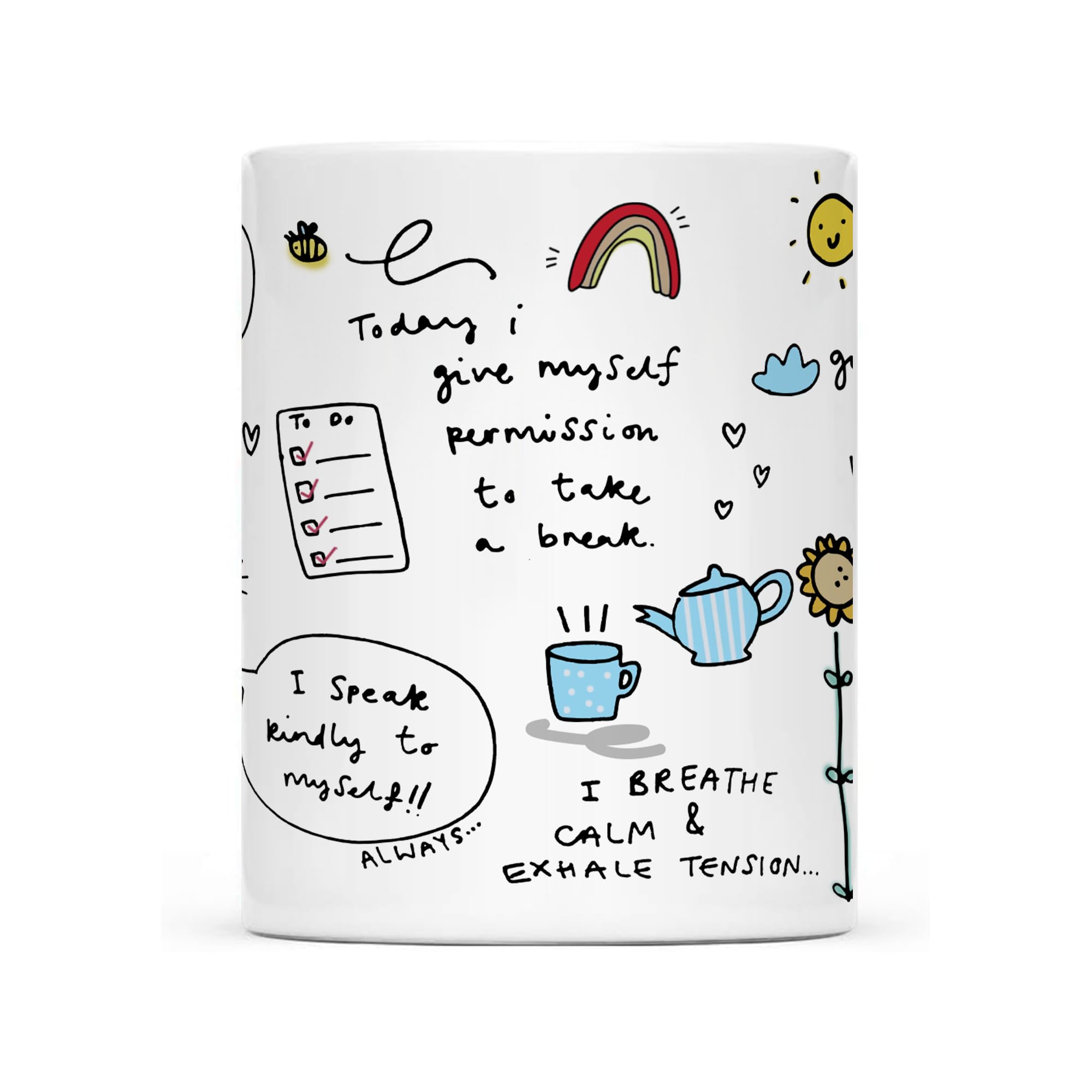 Gossby Mom Affirmation Mug two-sided print enhances morning rituals with encouragement.