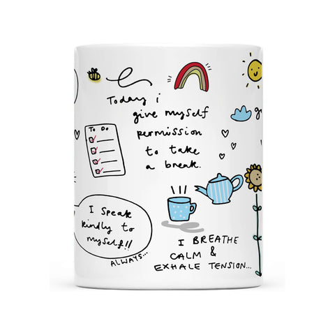 Gossby Mom Affirmation Mug two-sided print enhances morning rituals with encouragement.