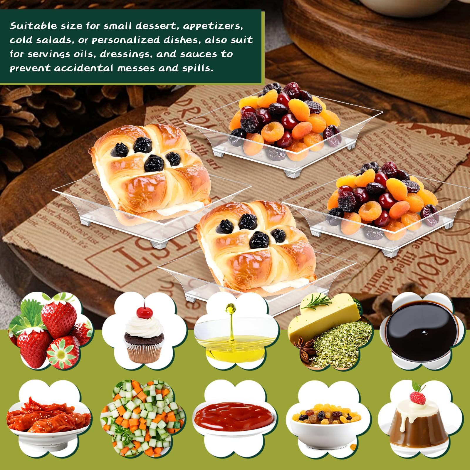 GothaBach clear plate for desserts and appetizers at events.