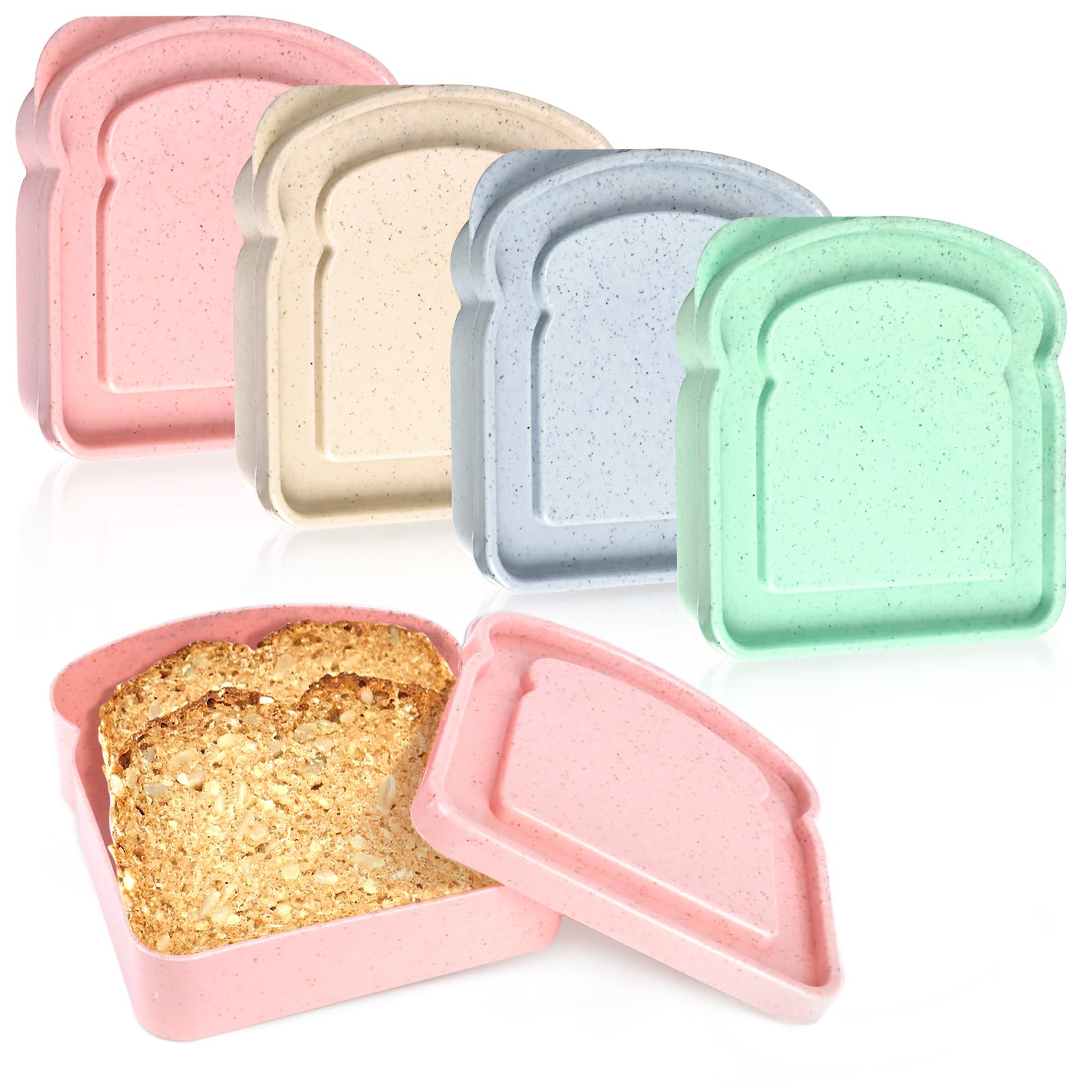 GothaBach toast-shaped lunch box with 14oz capacity keeps sandwiches intact during transport.