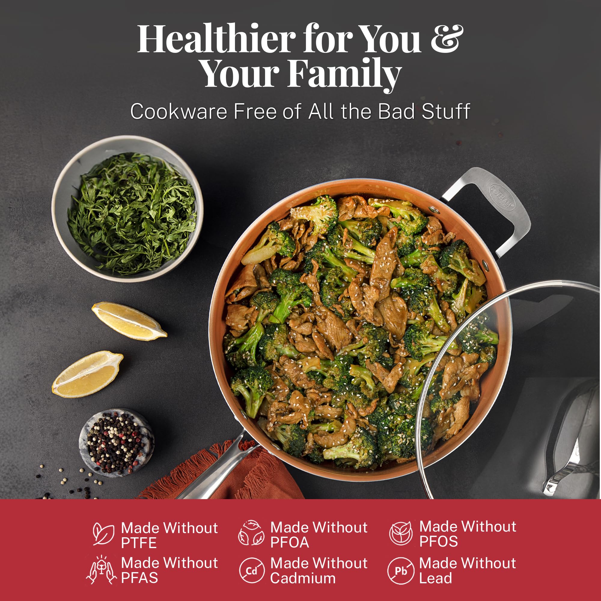 Gotham Steel 1.5 qt sauce pan for smooth sauces and simple cleanup