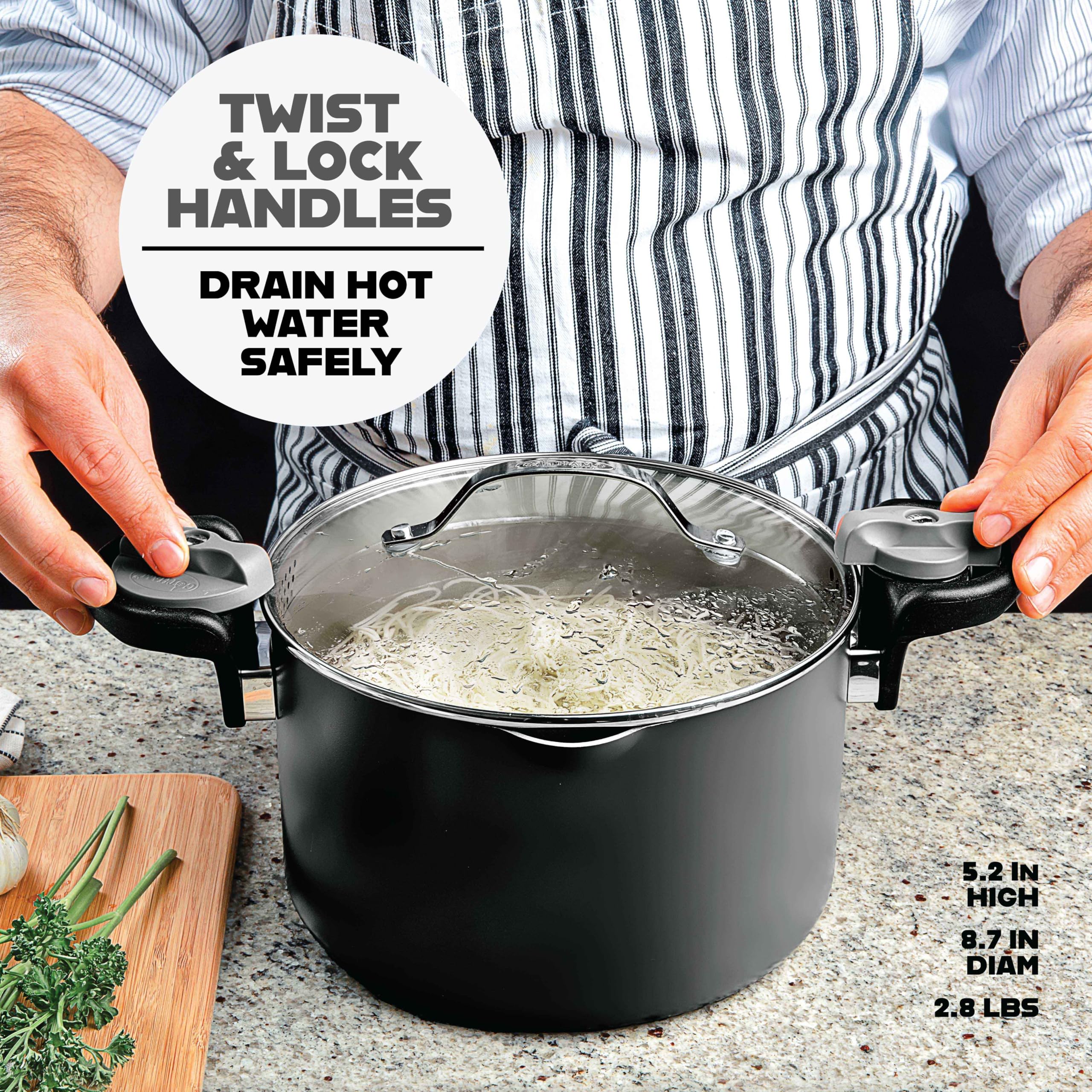 Gotham Steel stock pot in dishwasher for quick cleanup