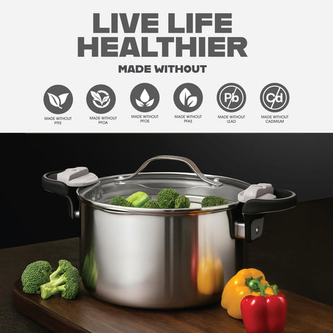 Gotham Steel 5 Qt stock pot, dishwasher safe for quick cleanup