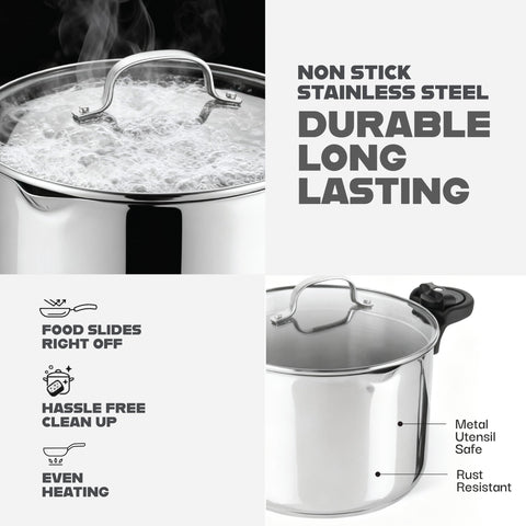 Gotham Steel 5 Qt stock pot, induction ready for versatile cooktop use