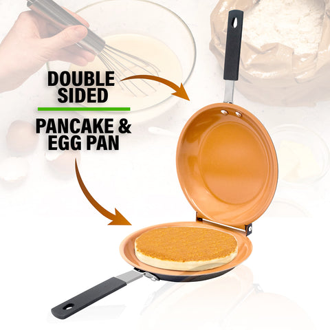 Gotham Steel aluminum core heat ensures even browning from edge to edge.