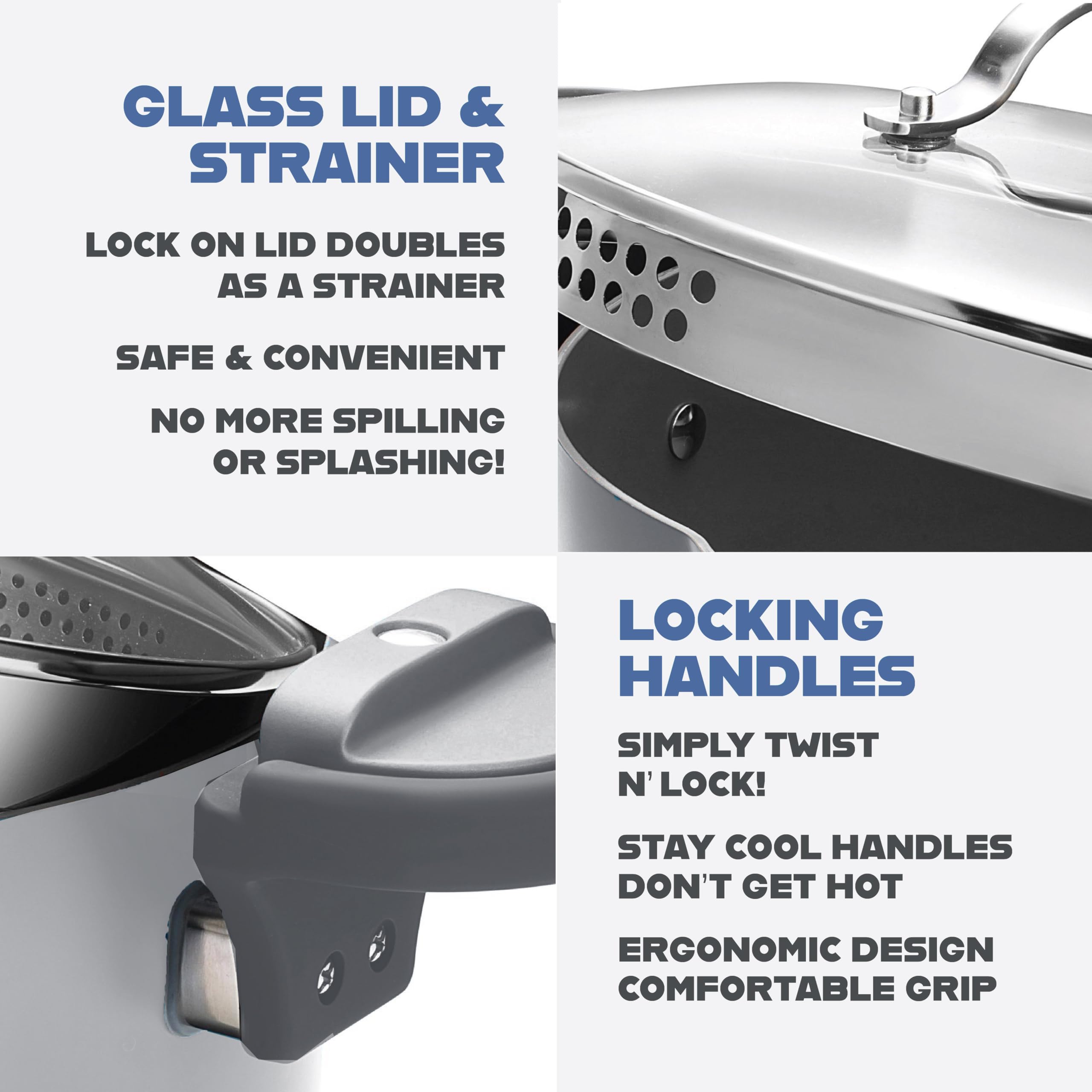 Gotham Steel ceramic nonstick coating ensures effortless release.