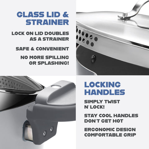 Gotham Steel ceramic nonstick coating ensures effortless release.