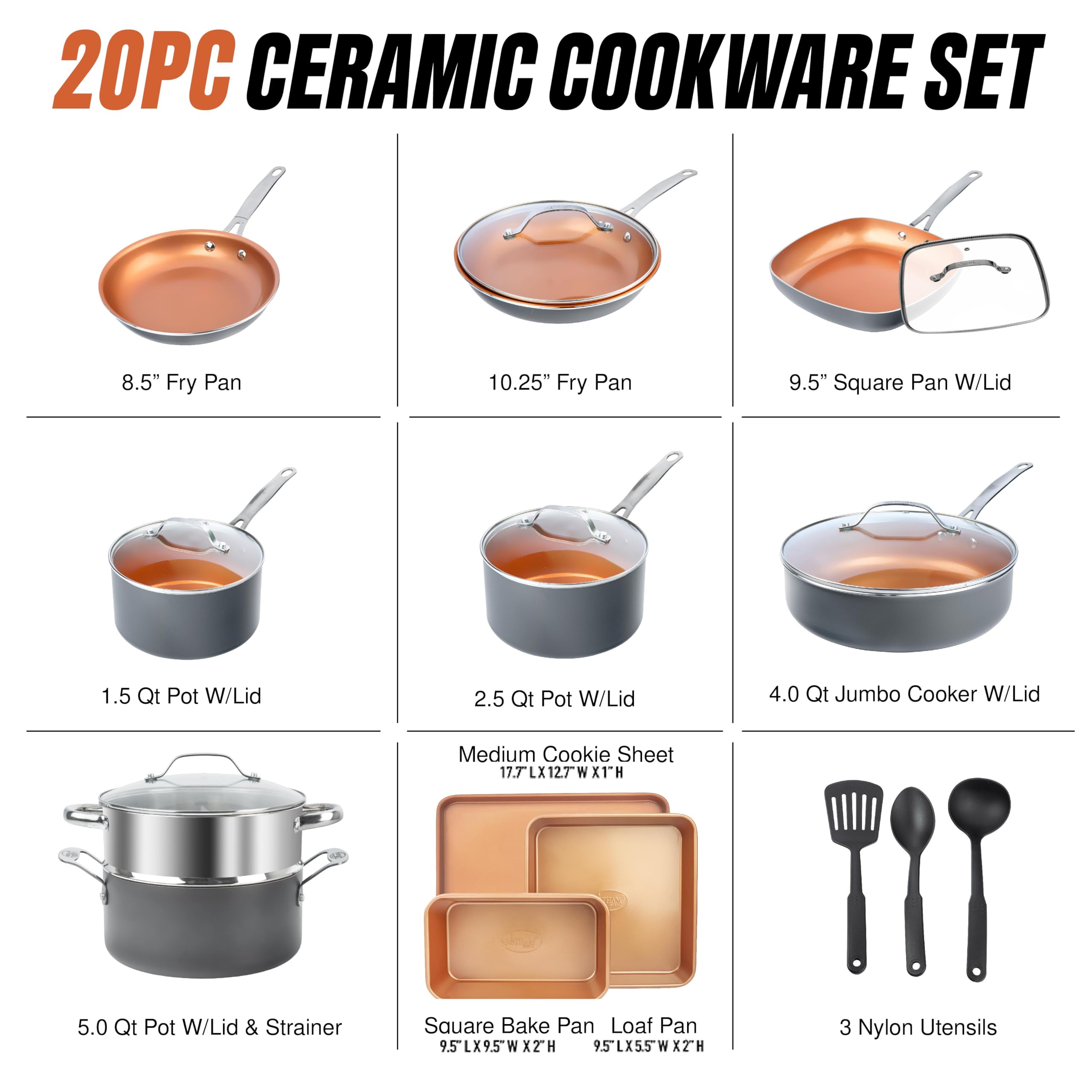 Dishwasher-safe ceramic coating with diamond reinforcement from Gotham Steel