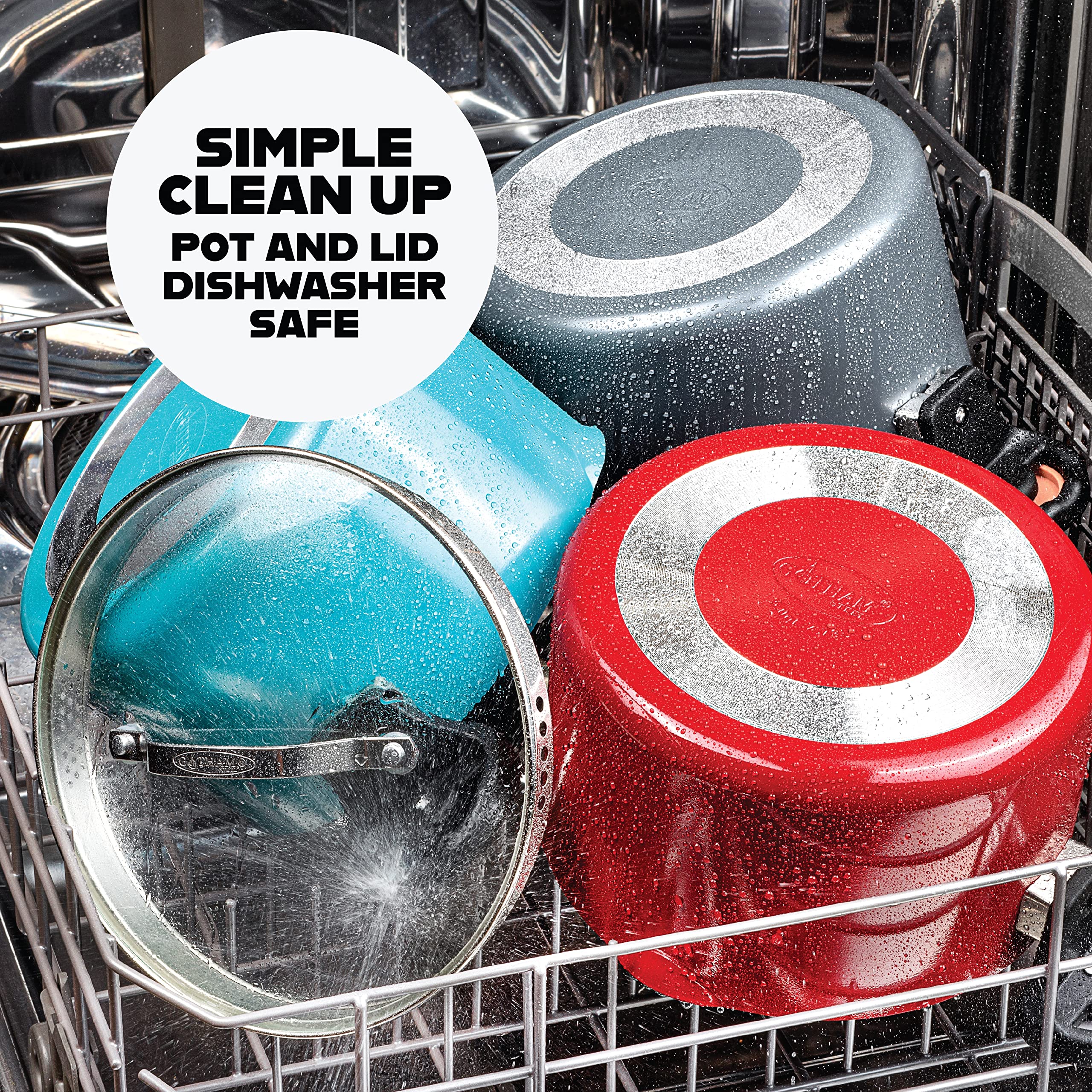 Gotham Steel dishwasher-safe pasta pot for effortless cleanup after meals