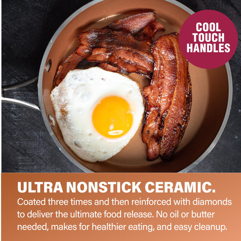 Gotham Steel Hammered steamer insert in use for healthy simmering.