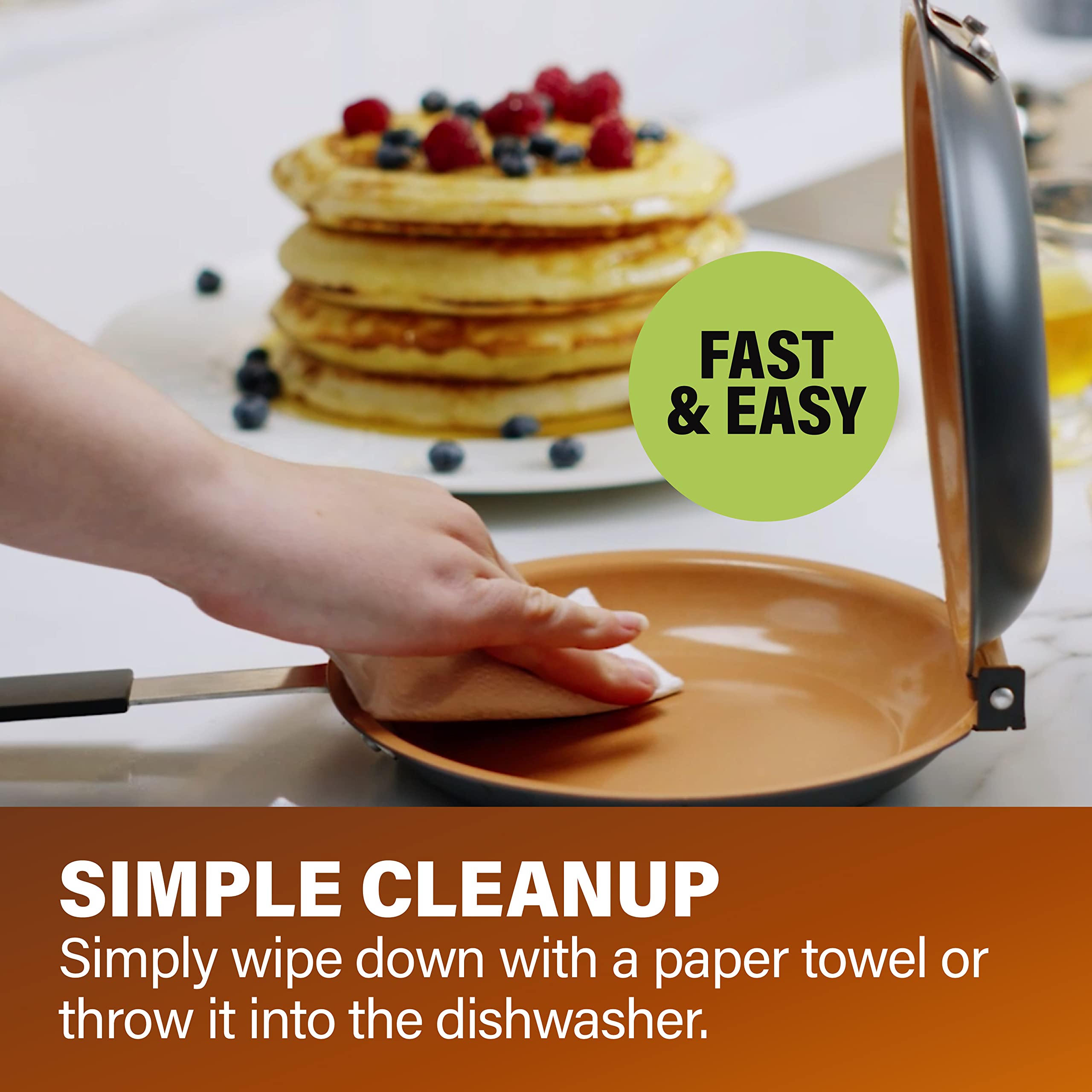 Gotham Steel lightweight design eases daily breakfast prep.
