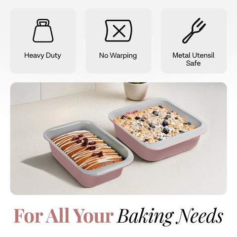 Gotham Steel loaf pan for quick breads and even slicing.
