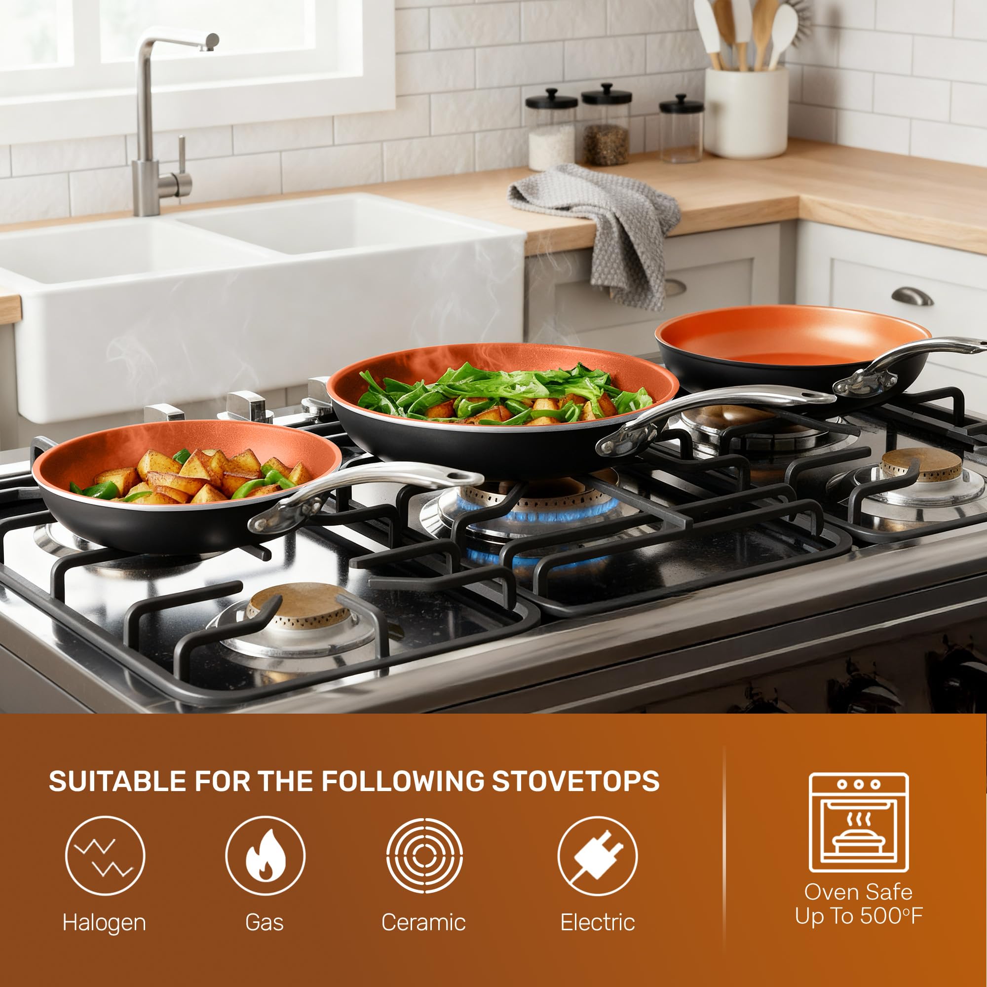 Gotham Steel pots resist metal utensils for lasting nonstick performance.