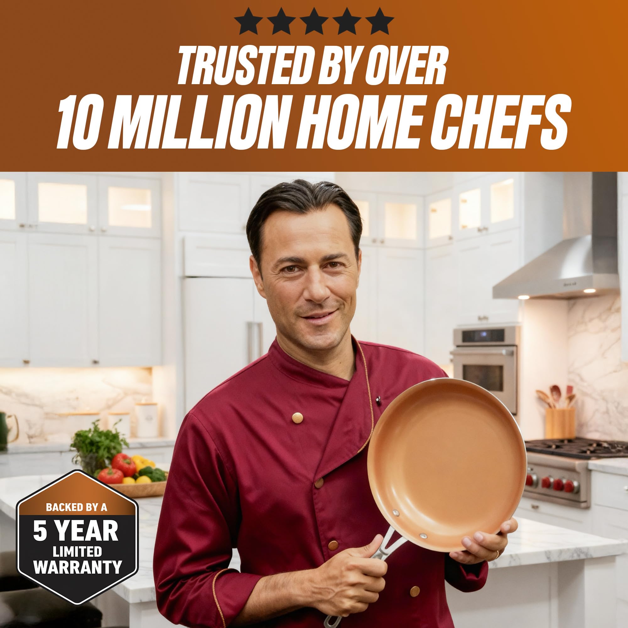 Gotham Steel set is oven safe up to 500°F.