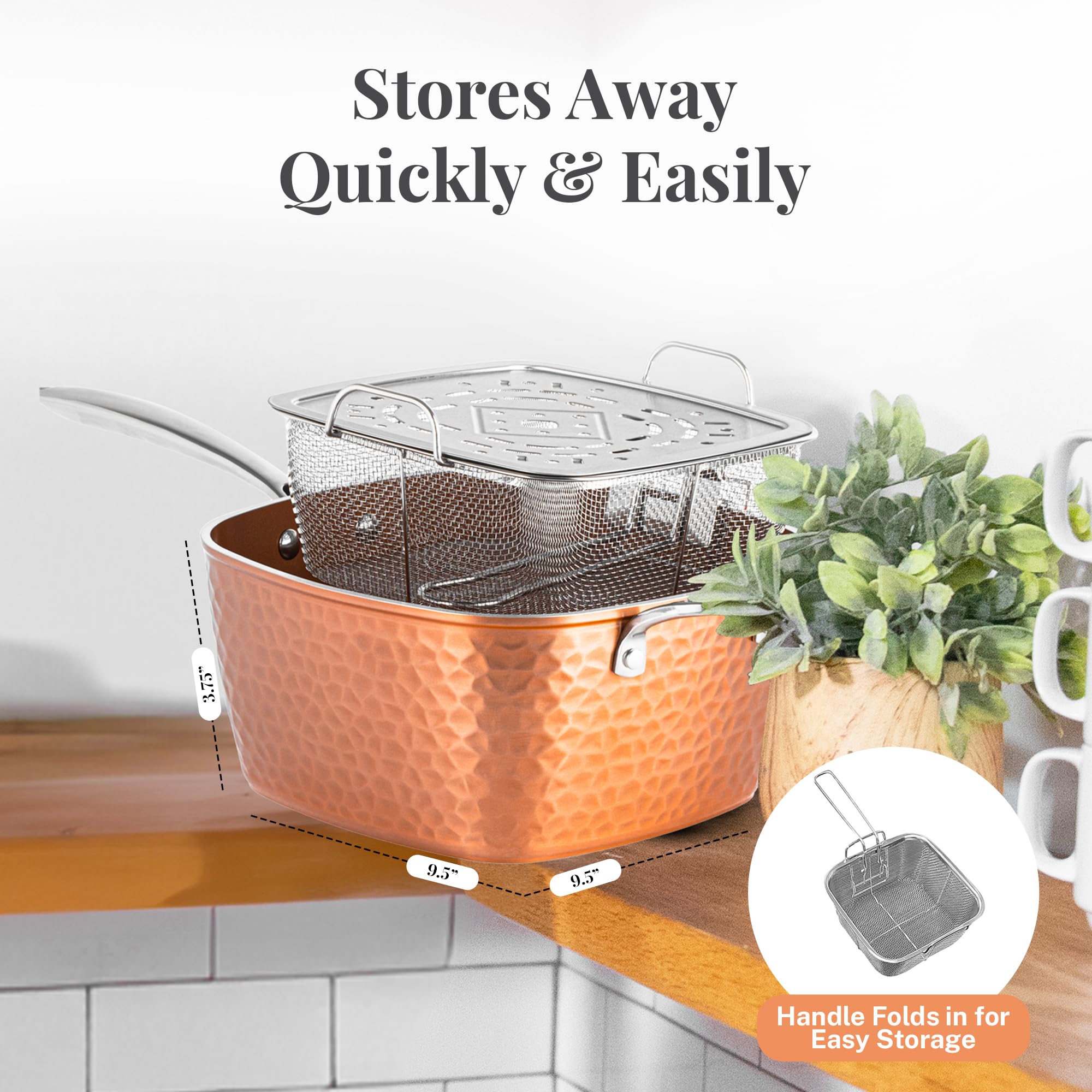 Gotham Steel pan on stove demonstrating even heat distribution.