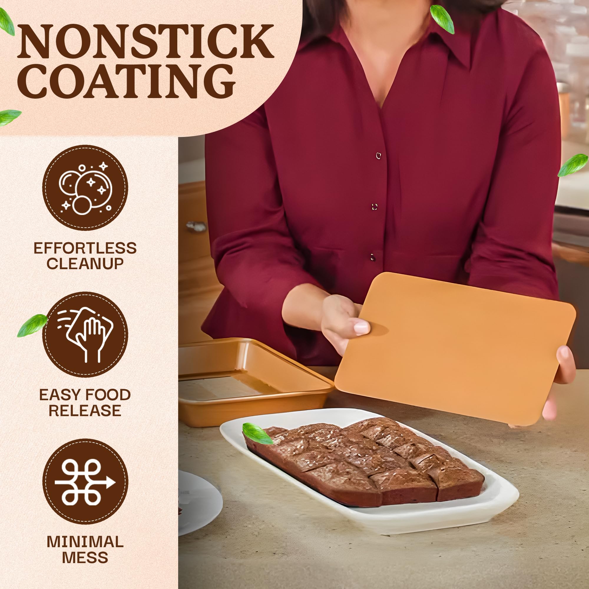 Gotham Steel XL even-heating base promotes crispy edges and gooey centers.
