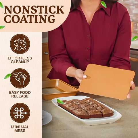 Gotham Steel XL even-heating base promotes crispy edges and gooey centers.