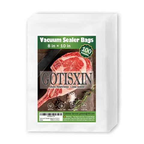 GOTISXIN 100-count 8x10 vacuum bags ready for sous vide storage
