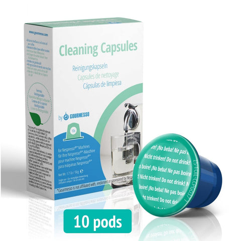 Gourmesso cleaning pod brewing cycle demonstrating simple cleaning.