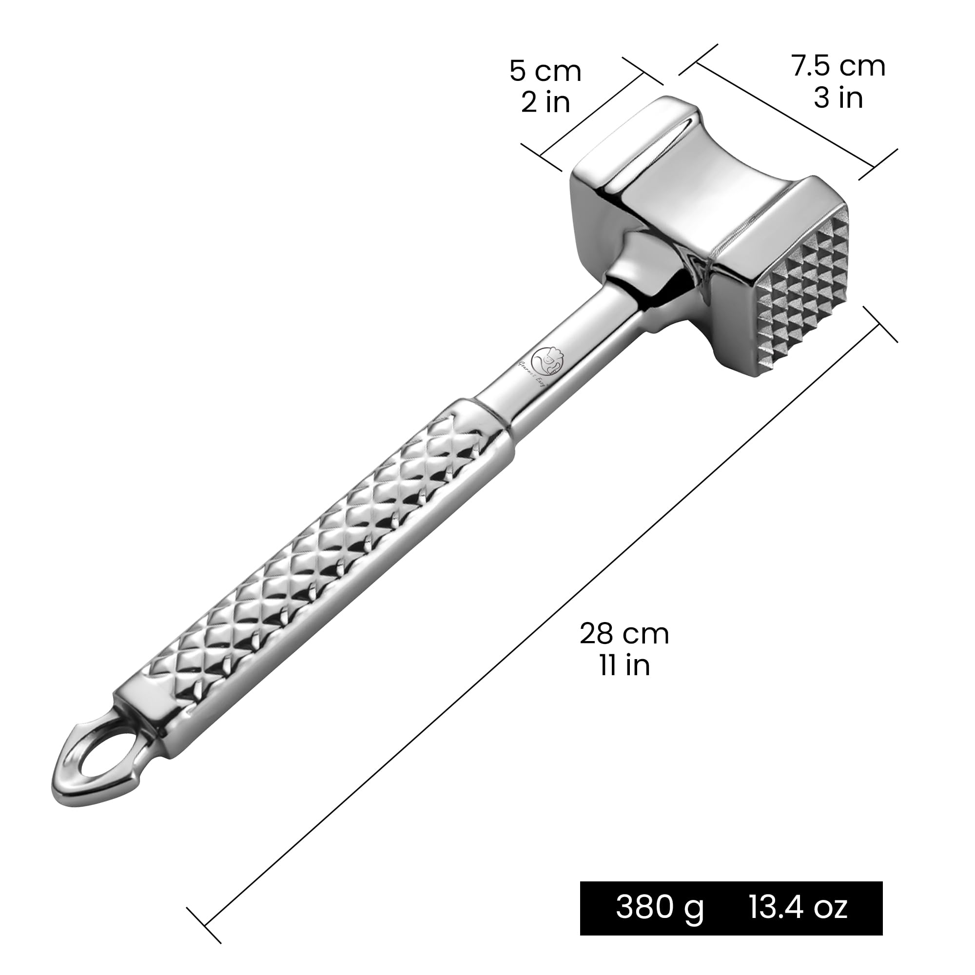 Gourmet Easy dishwasher-safe tenderizer for quick cleaning.